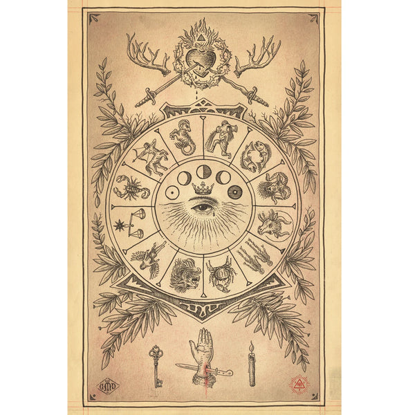 Horoscopy (Zodiac) Postcard by Daniel Martin Diaz