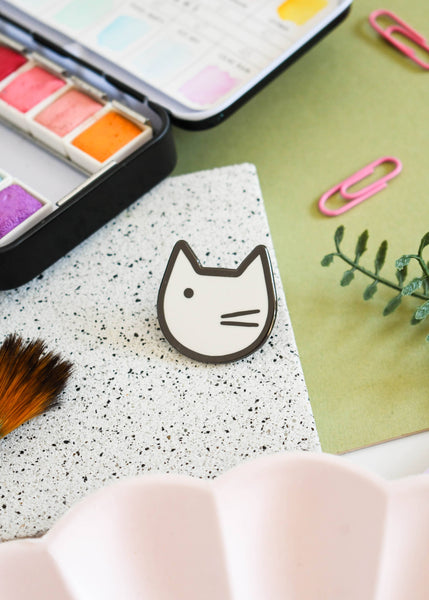 Minimalist Cat Art Meowment Pin