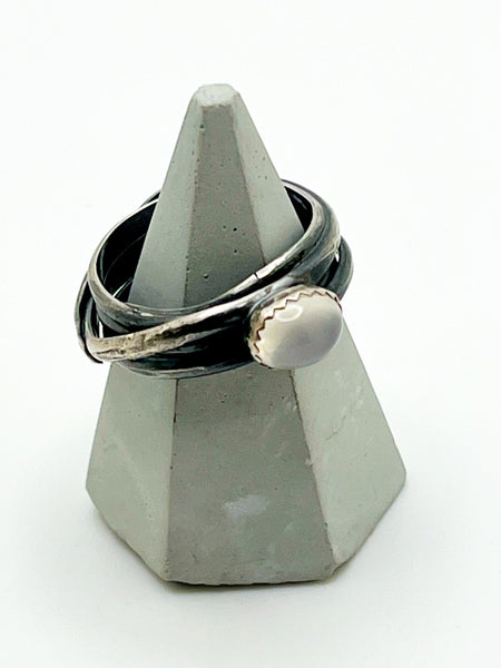 Moonstone And Silver Ring By Delphia Lamberson