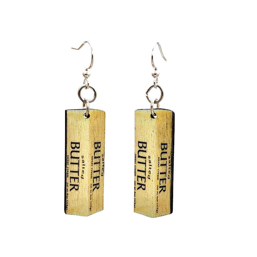 Stick Of Butter Wooden Earrings