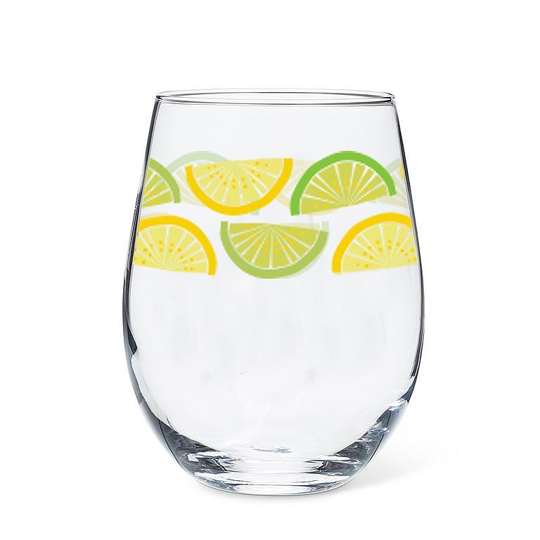 Citrus Slice Stemless Wine Glass