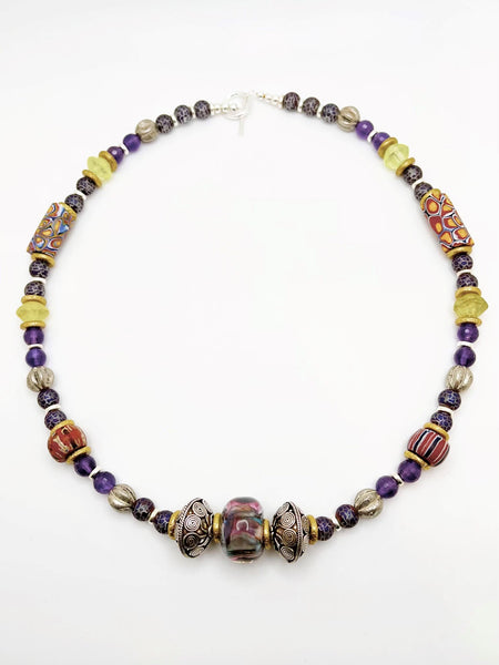 Amethyst And Sterling Silver Necklace By Delphia Lamberson