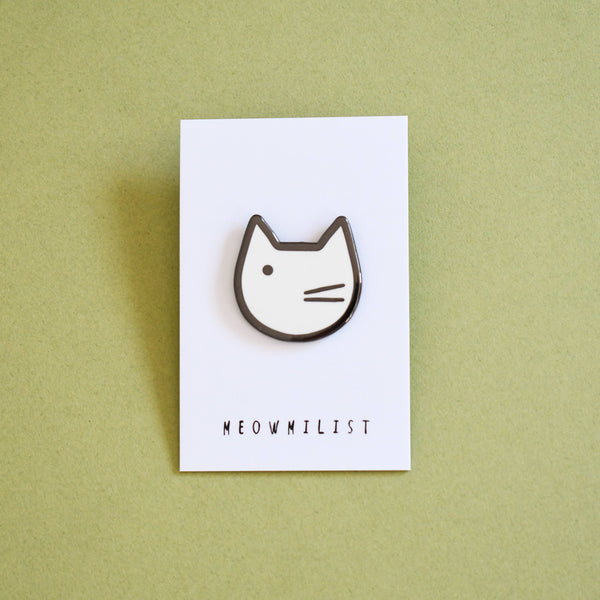 Minimalist Cat Art Meowment Pin