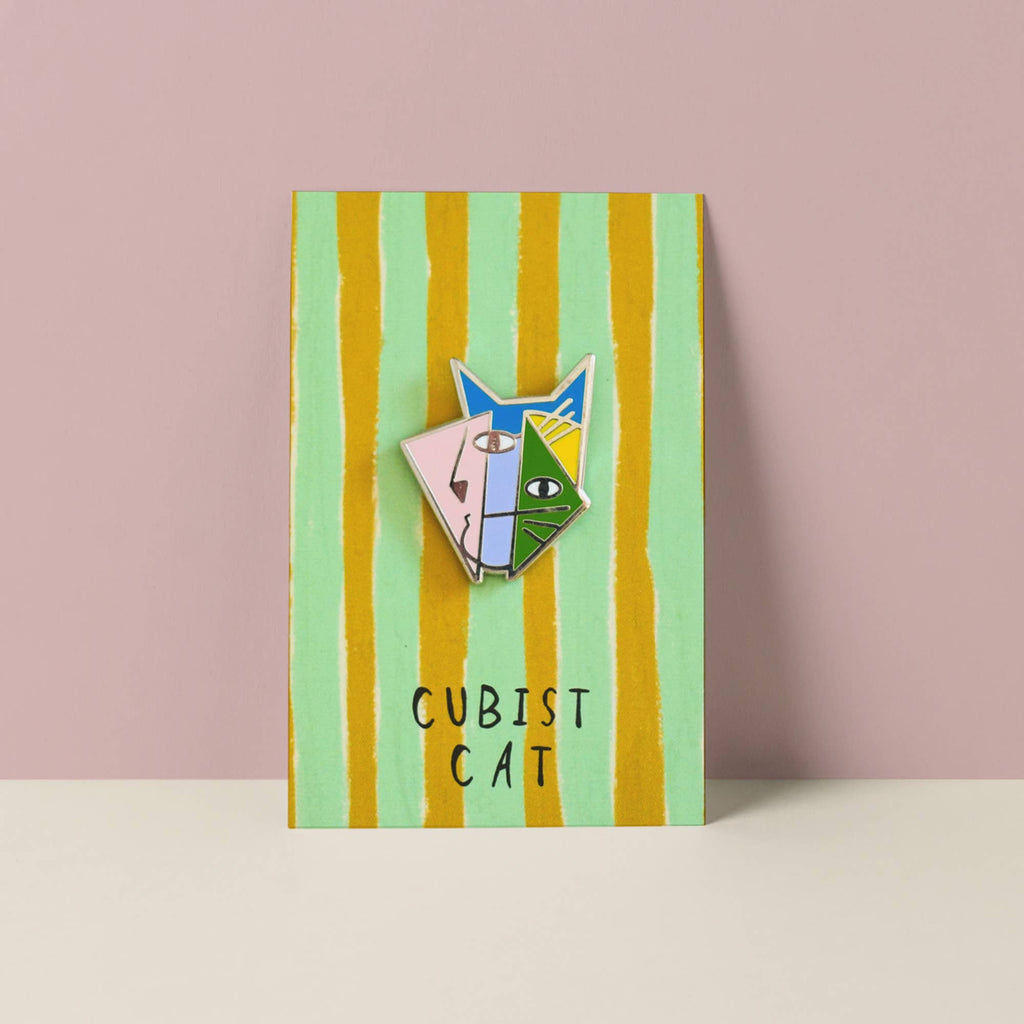 Cubist Cat Art Meowment Pin 
