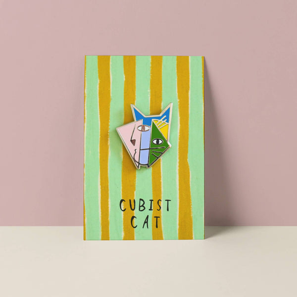 Cubist Cat Art Meowment Pin 