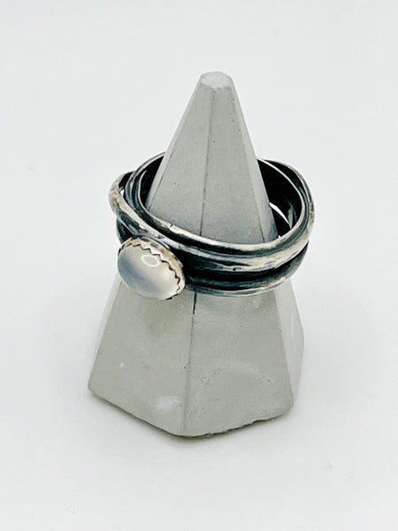 Moonstone And Silver Ring By Delphia Lamberson
