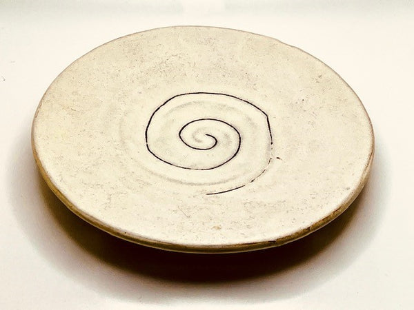 Small White Swirl Plate By Terry Gess
