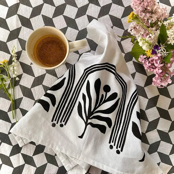 Hand-Printed Cotton Tea Towels