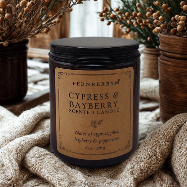 Cypress & Bayberry- 8oz Wood Wick Candle