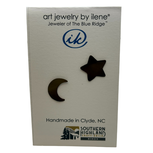 Star and Moon - Titanium Post Earring