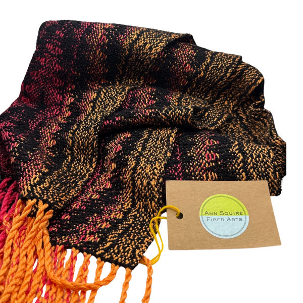 Hand-Dyed Woven Cotton/Bamboo Scarf by Ann Squire