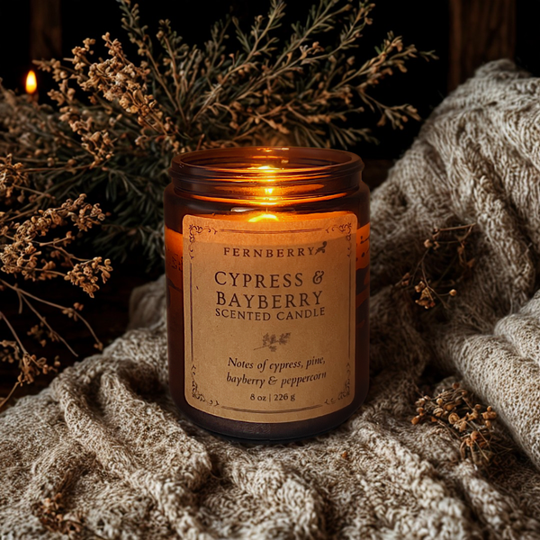 Cypress & Bayberry- 8oz Wood Wick Candle