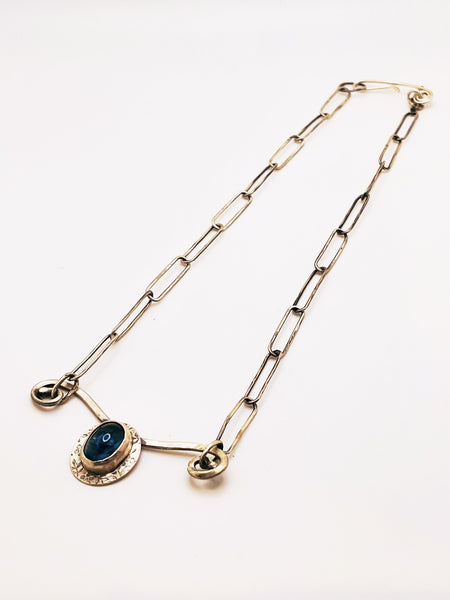Blue Topaz And Silver Necklace By Delphia Lamberson