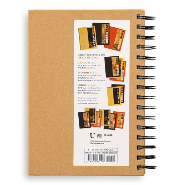Small Sketchbook 5.5 x 8"-  Spiral Hardcover (Kraft)