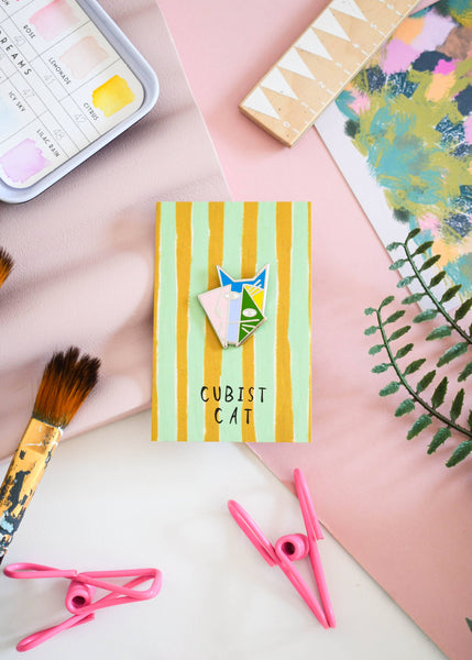 Cubist Cat Art Meowment Pin 