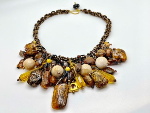 Beaded Tassel Necklace By Delphia Lamberson