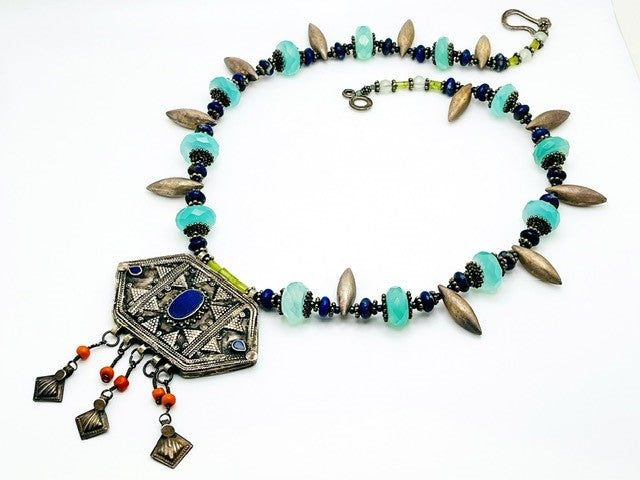 Antique Turkish Pendant Necklace By Delphia Lamberson