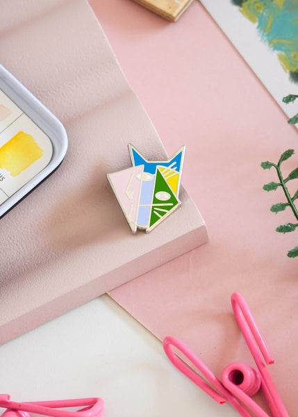 Cubist Cat Art Meowment Pin 