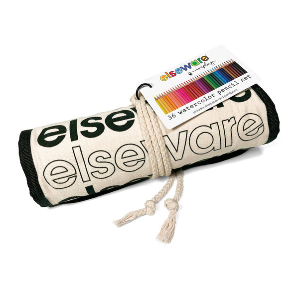 Watercolor Pencils by Elseware - 36 Colors with Eco-Friendly Canvas Wrap