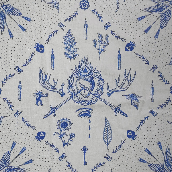 Delft Blue Dove-Bandana or Altar Cloth by Daniel Martin Diaz