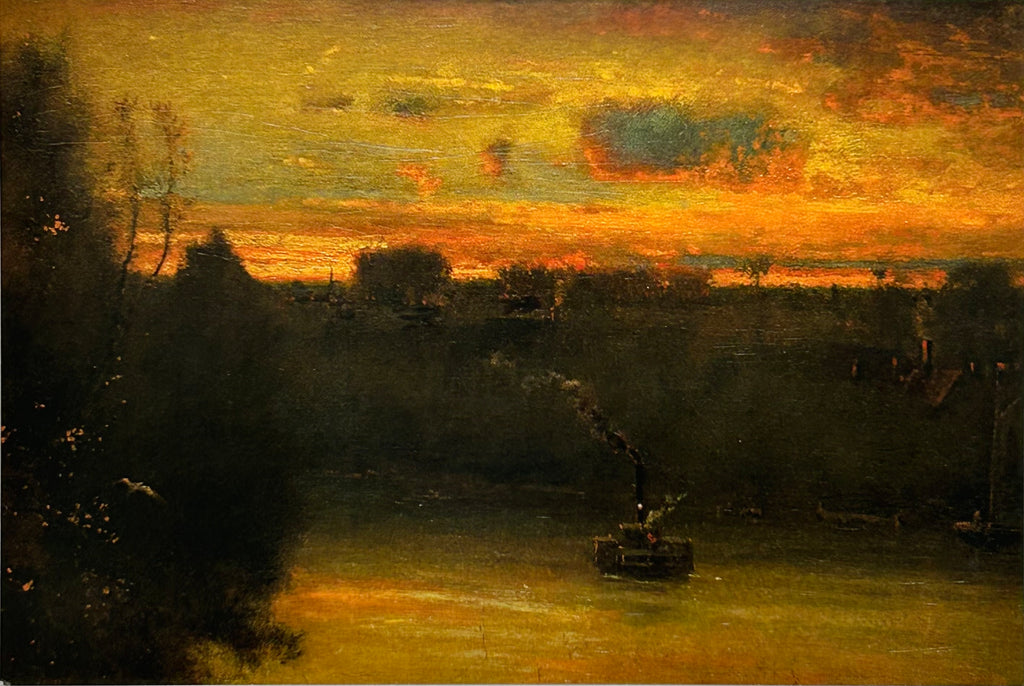 Evening on the Hudson (Evening on the River) Postcard by George Inness, Sr.