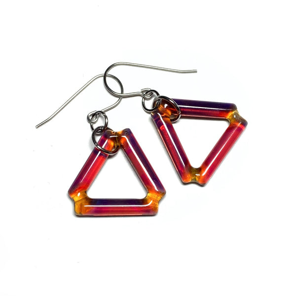 Ashcraft Glass Small Triangle Earrings