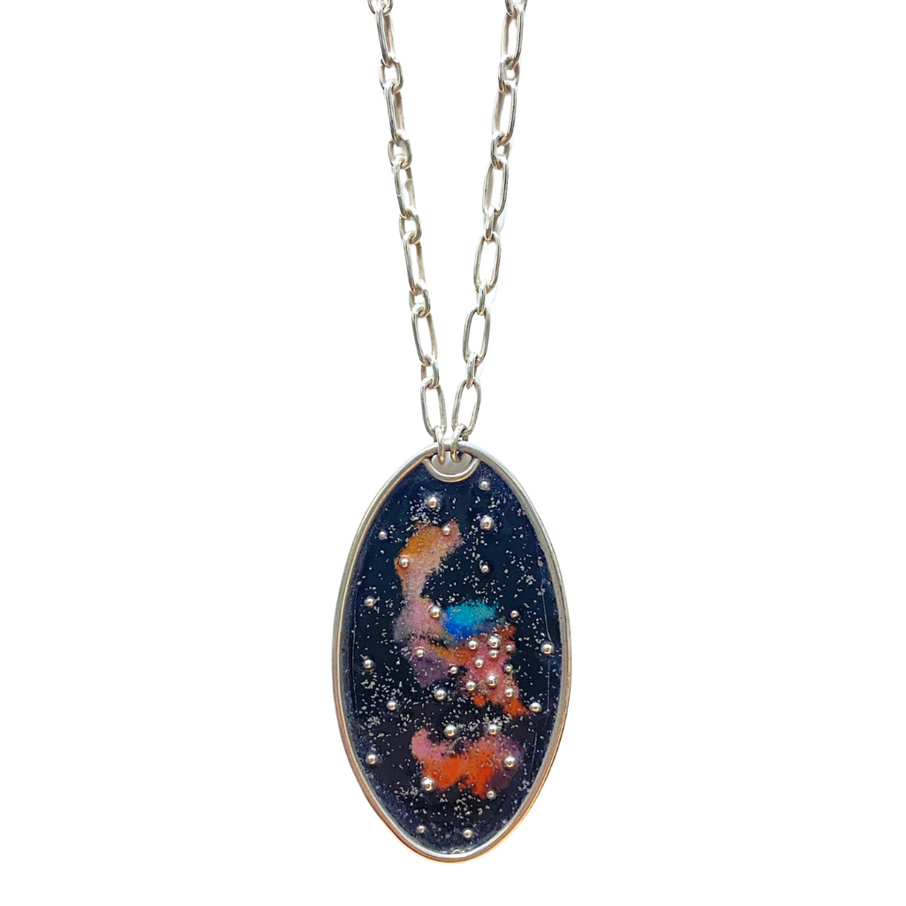 Night Sky Colorful Nebula Necklace