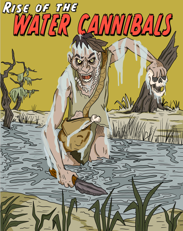 Water Cannibal 11" x 14" Print by Jakeli Swimmer