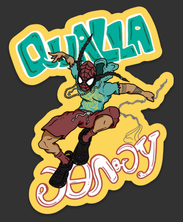 Qualla Spidey Sticker by Jakeli Swimmer