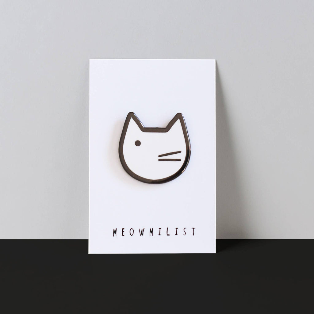 Minimalist Cat Art Meowment Pin