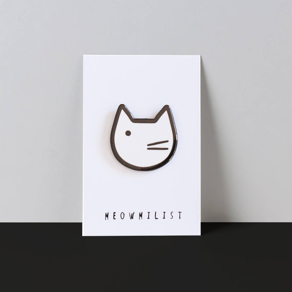 Minimalist Cat Art Meowment Pin