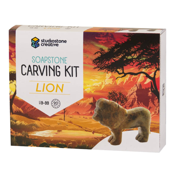 Lion Soapstone Carving and Whittling Kit