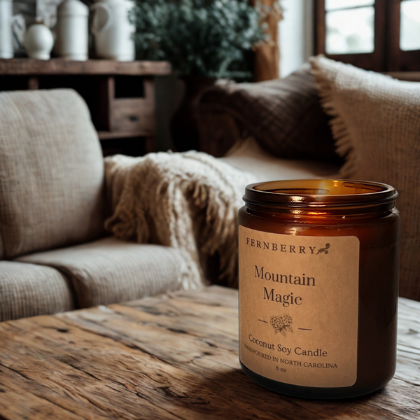Mountain Magic- 8oz Coconut Soy Wood Wick Candle