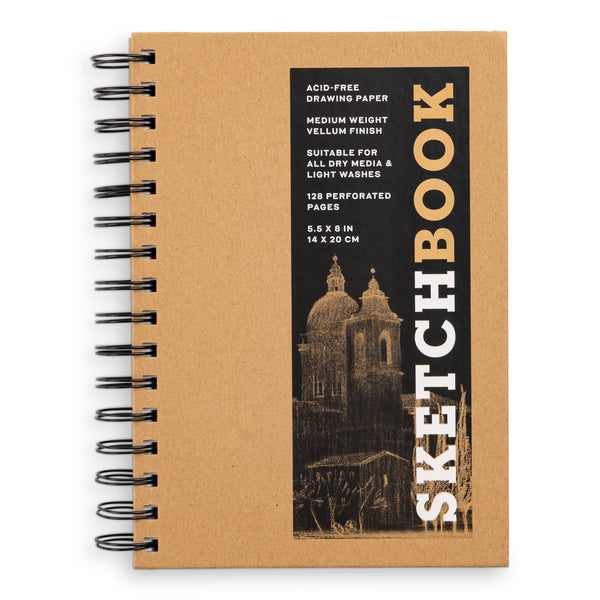 Small Sketchbook 5.5 x 8"-  Spiral Hardcover (Kraft)