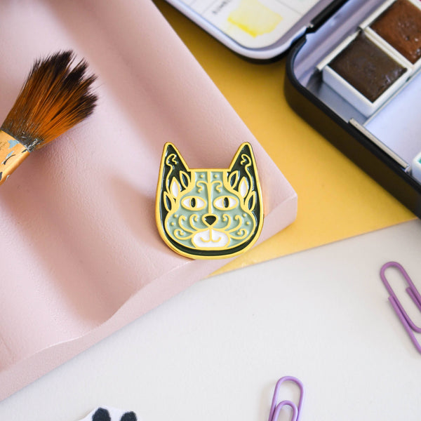 Cat Nouveau Art Meowment Pin 