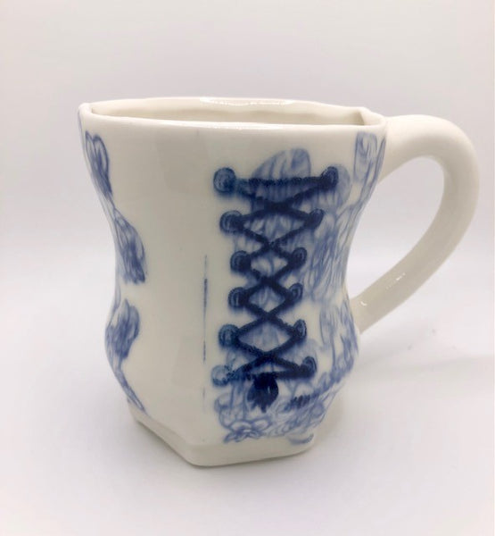 Floral Corset Porcelain Mug By Morgan McCarver