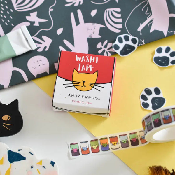 Andy Pawhol Cat Artist Washi Tape
