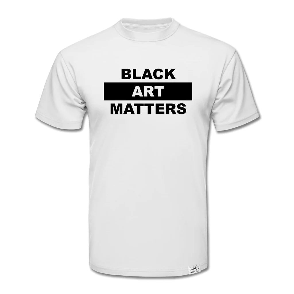 Black Art Matters White T-Shirt By Willie Cole