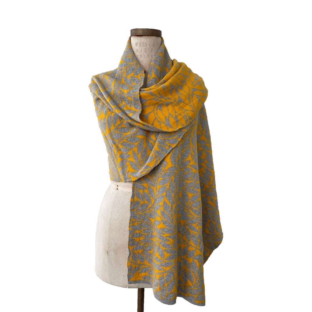 Olive Branch Wrap In Yellow And Grey