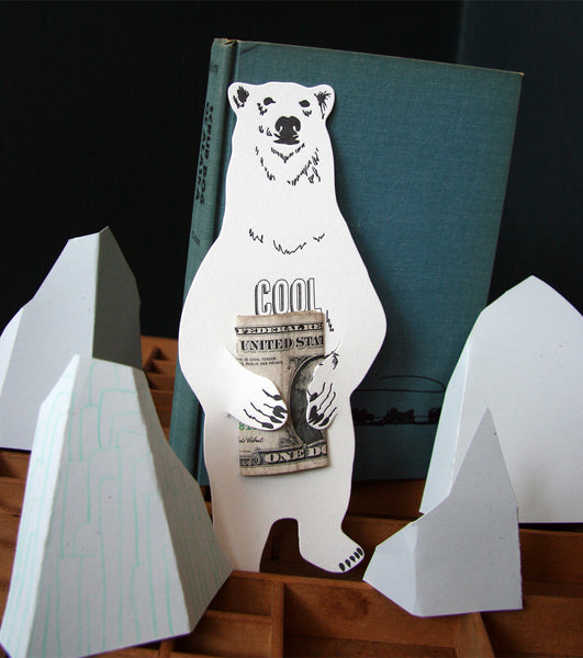 Polar Bear "Cool" Letterpress Card