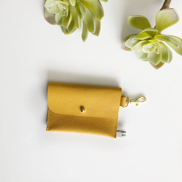 Handmade Yellow Leather Card Wallet