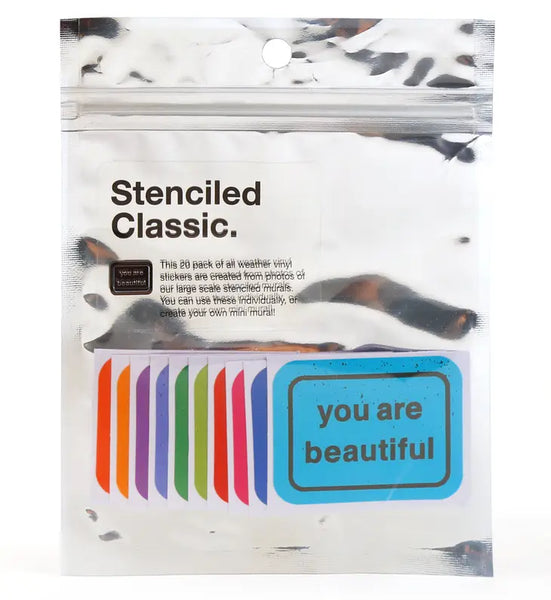 You Are Beautiful Stenciled Classic Stickers