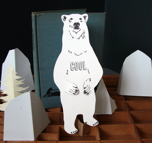 Polar Bear "Cool" Letterpress Card