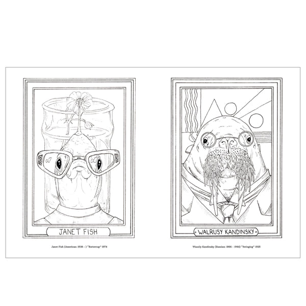 Zooseum Punny Animal Artist Coloring Book
