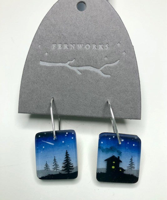 FernWorks Forest Cabin Earrings